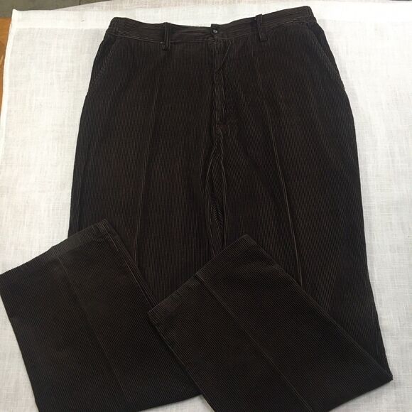 VTG Towncraft Corduroy Pants Men 38x32 Brown Stretch Straight Leg Cotton Classic - Picture 7 of 14